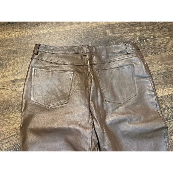 MetroStyle Chocolate Brown Leather Pants Women’s Size 14T Bootcut 36x33.5” - Picture 9 of 9